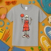 Skeleton Basketball Kids T-Shirt thumb 3
