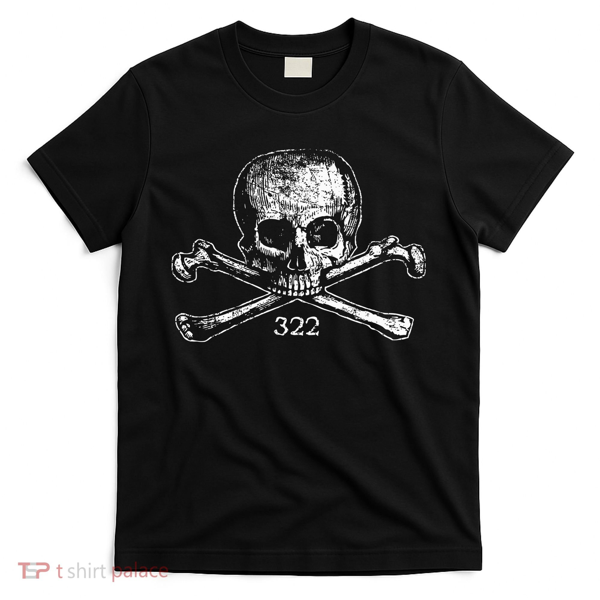 Skull & Bones 322 Distressed Skull And Crossbones T-Shirt
