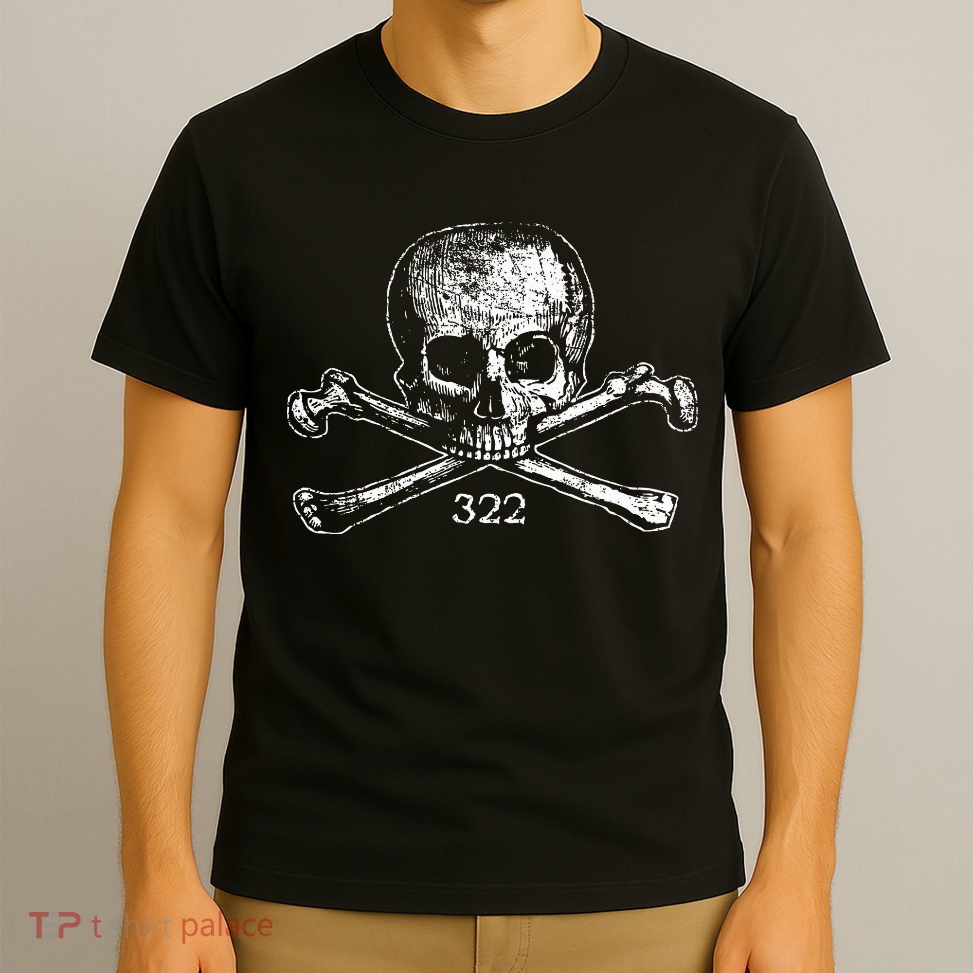 Skull & Bones 322 Distressed Skull And Crossbones T-Shirt