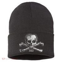 Skull & Bones 322 Distressed Skull And Crossbones Sustainable Knit Beanie thumb 0
