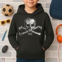 Skull & Bones 322 Distressed Skull And Crossbones Kids Hoodie thumb 2