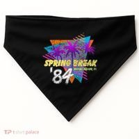 Spring Break 84 Miami Beach 80s Party Wear USA-Made Doggie Bandana thumb 0