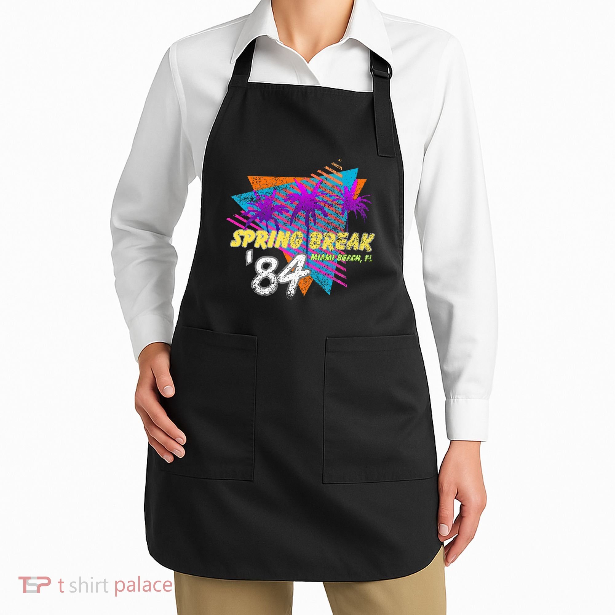 Spring Break 84 Miami Beach 80s Party Wear Apron