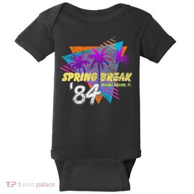 Spring Break 84 Miami Beach 80s Party Wear Baby Bodysuit