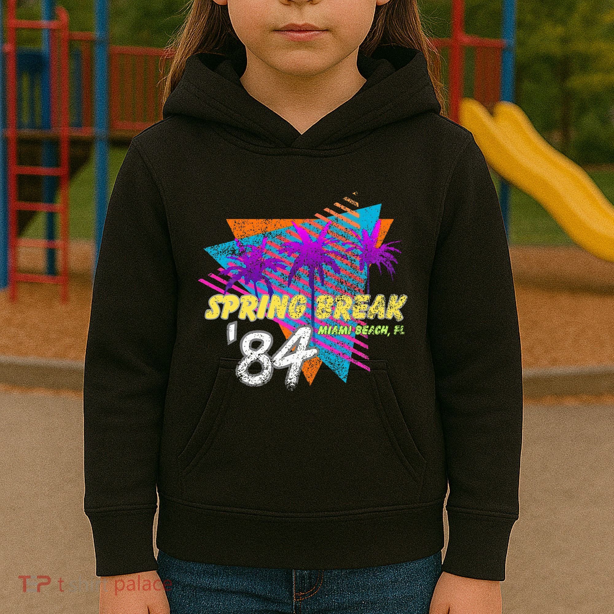 Spring Break 84 Miami Beach 80s Party Wear Kids Hoodie
