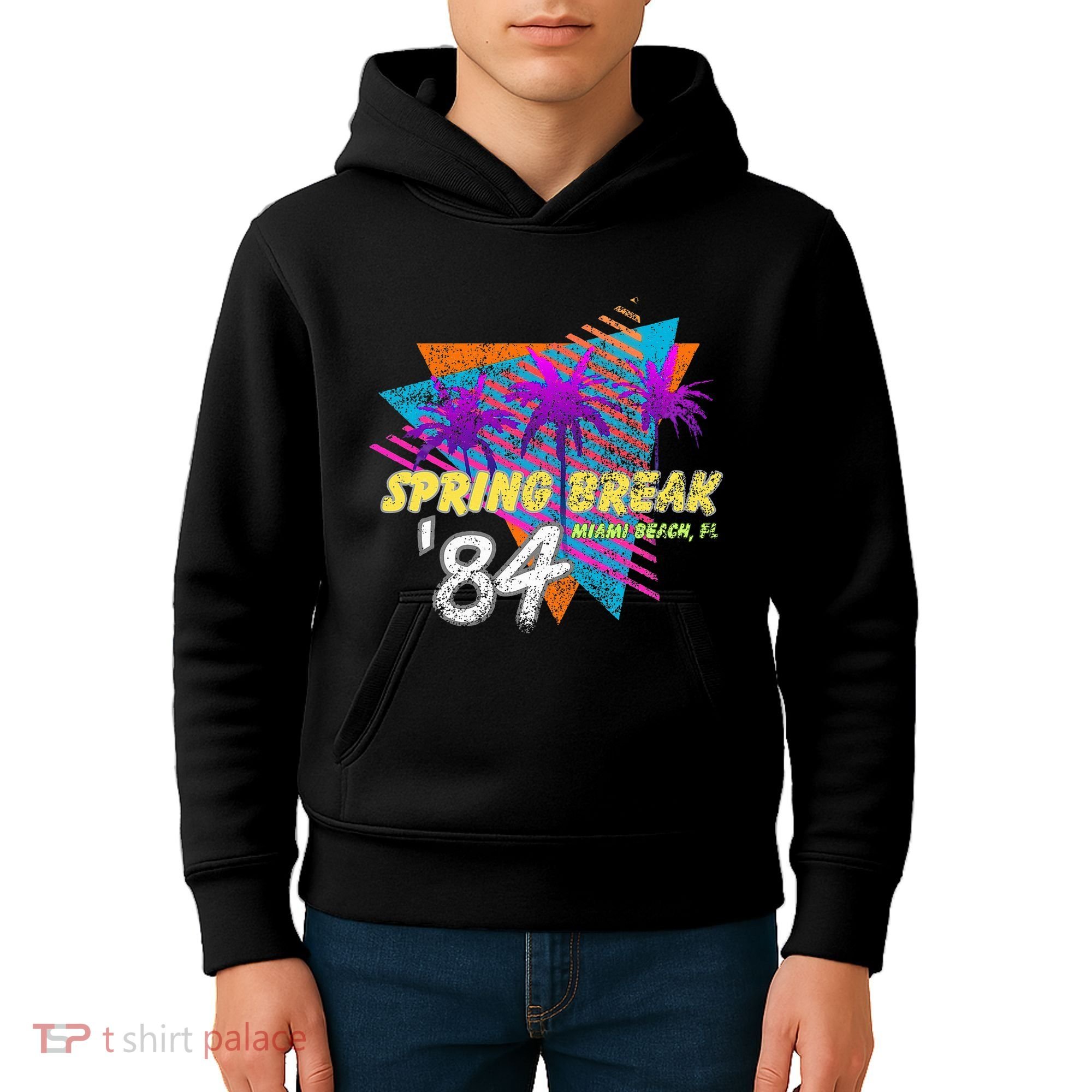 Spring Break 84 Miami Beach 80s Party Wear Kids Hoodie