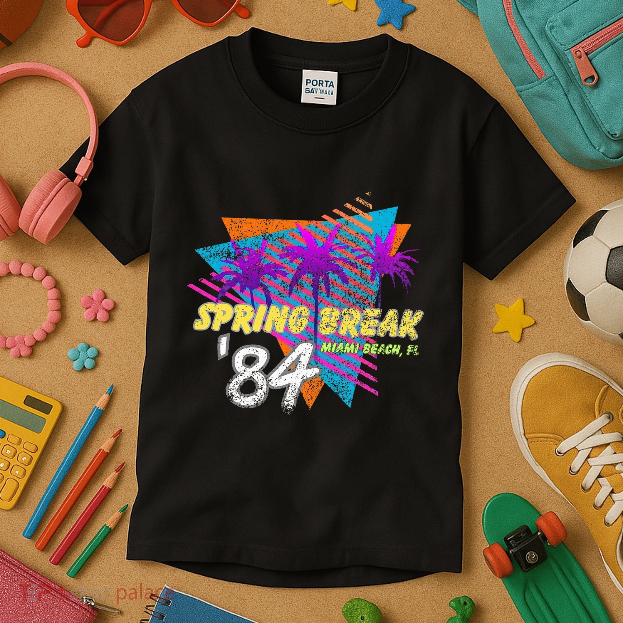Spring Break 84 Miami Beach 80s Party Wear Kids T-Shirt
