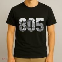 Santa Barbara 805 Area Code Vintage Palm Trees California T-Shirt thumb 3