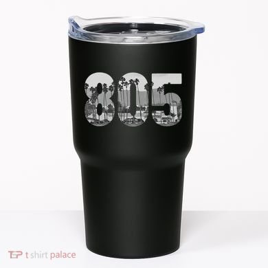 Santa Barbara 805 Area Code Vintage Palm Trees California Tumbler