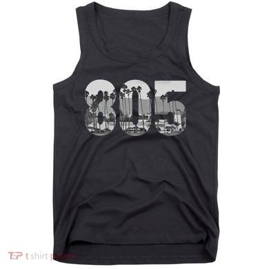 Santa Barbara 805 Area Code Vintage Palm Trees California Tank Top