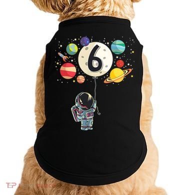 Sixth Birthday Astronaut 6th Birthday Space Moon Doggie Tank