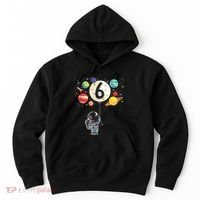 Sixth Birthday Astronaut 6th Birthday Space Moon Hoodie thumb 0