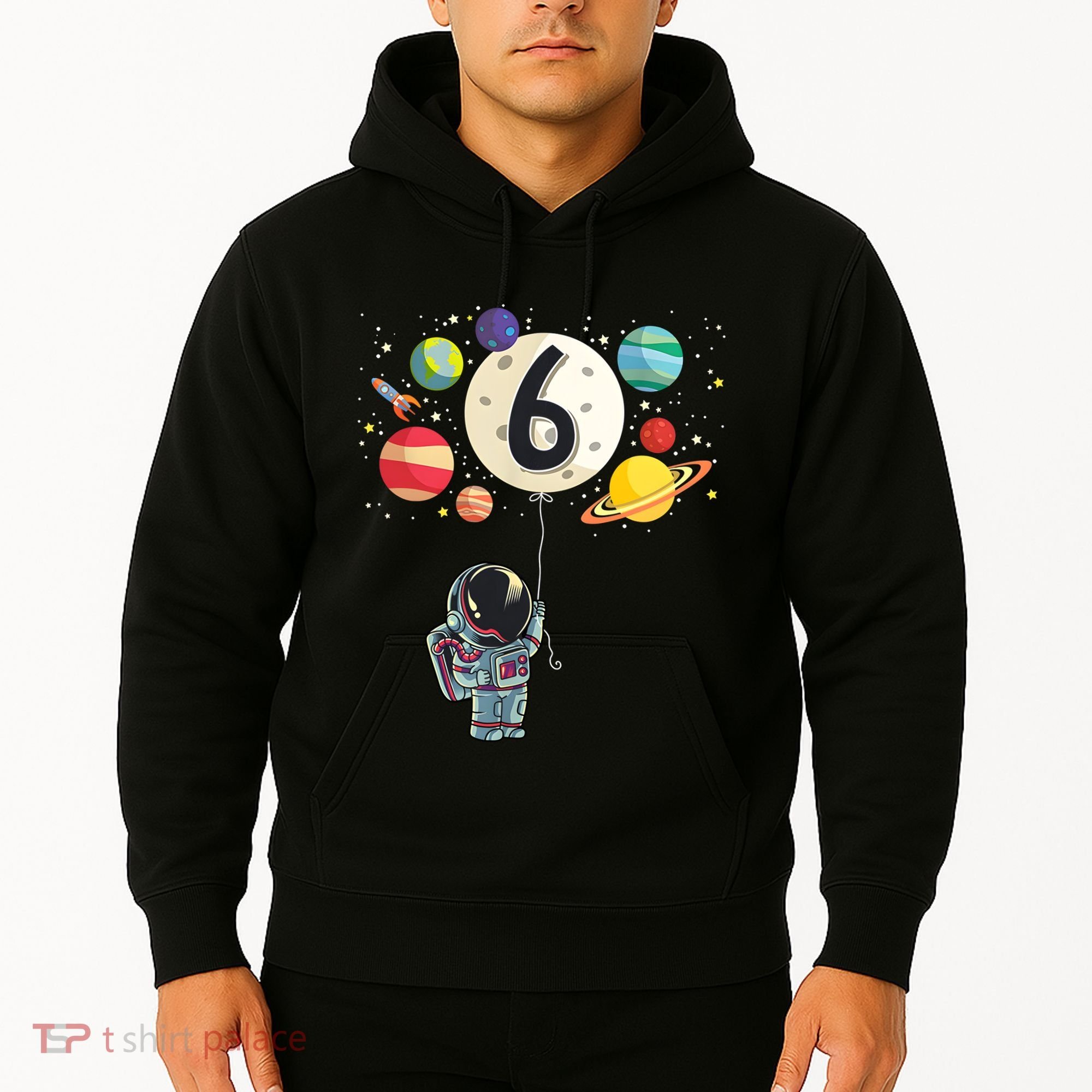 Sixth Birthday Astronaut 6th Birthday Space Moon Hoodie
