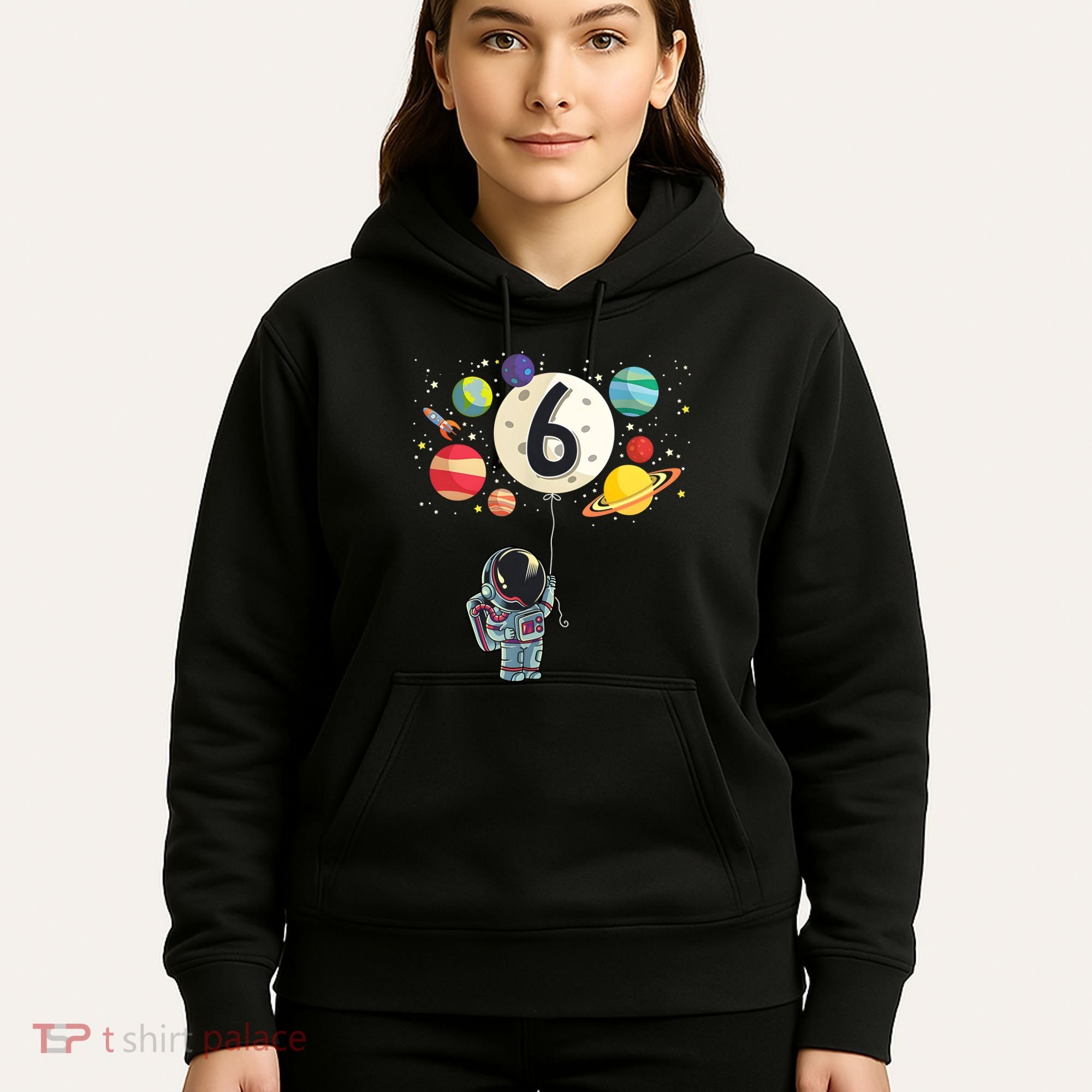 Sixth Birthday Astronaut 6th Birthday Space Moon Hoodie