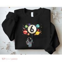 Sixth Birthday Astronaut 6th Birthday Space Moon Sweatshirt thumb 2