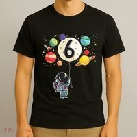Sixth Birthday Astronaut 6th Birthday Space Moon T-Shirt thumb 3