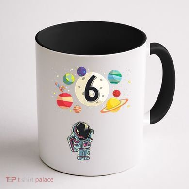 Sixth Birthday Astronaut 6th Birthday Space Moon Coffee Mug back