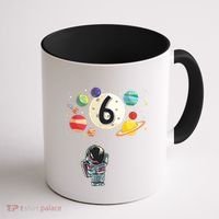 Sixth Birthday Astronaut 6th Birthday Space Moon Coffee Mug thumb 1