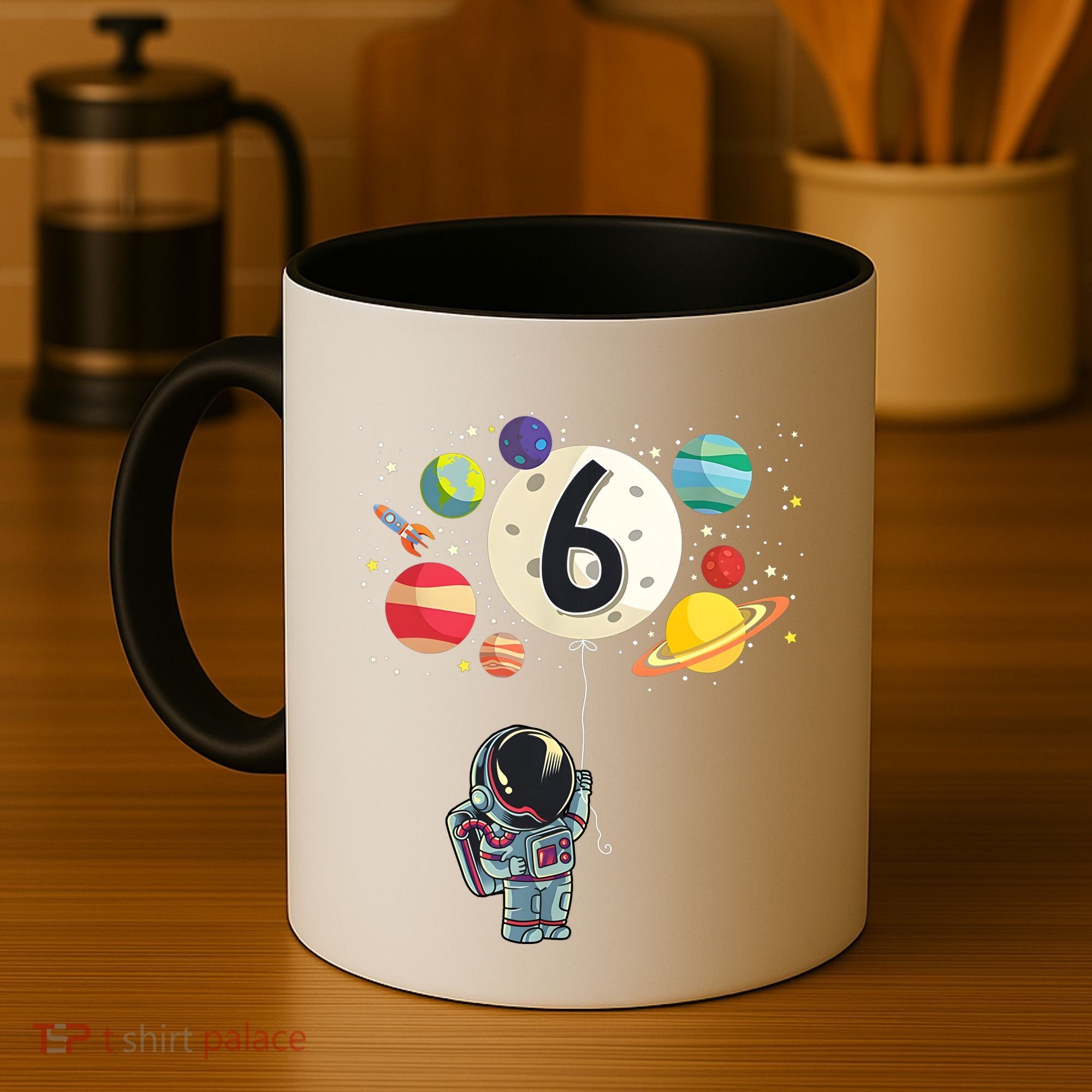 Sixth Birthday Astronaut 6th Birthday Space Moon Coffee Mug