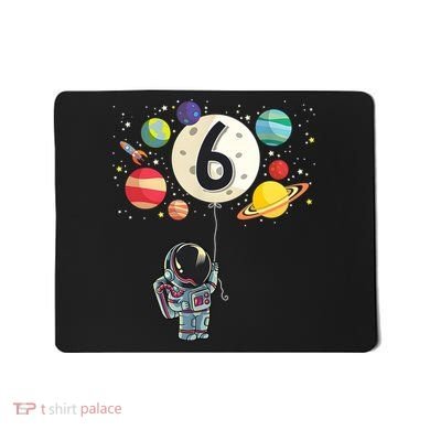 Sixth Birthday Astronaut 6th Birthday Space Moon Mousepad