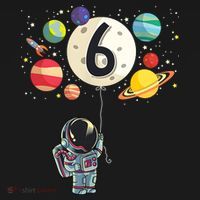Sixth Birthday Astronaut 6th Birthday Space Moon Mousepad thumb 1