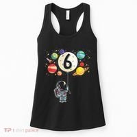 Sixth Birthday Astronaut 6th Birthday Space Moon Women's Tank Top thumb 0