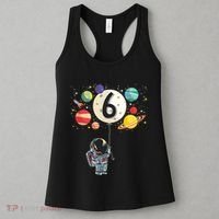 Sixth Birthday Astronaut 6th Birthday Space Moon Women's Tank Top thumb 3