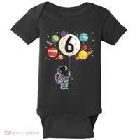 Sixth Birthday Astronaut 6th Birthday Space Moon Baby Bodysuit thumb 0