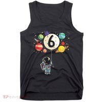 Sixth Birthday Astronaut 6th Birthday Space Moon Tank Top thumb 0