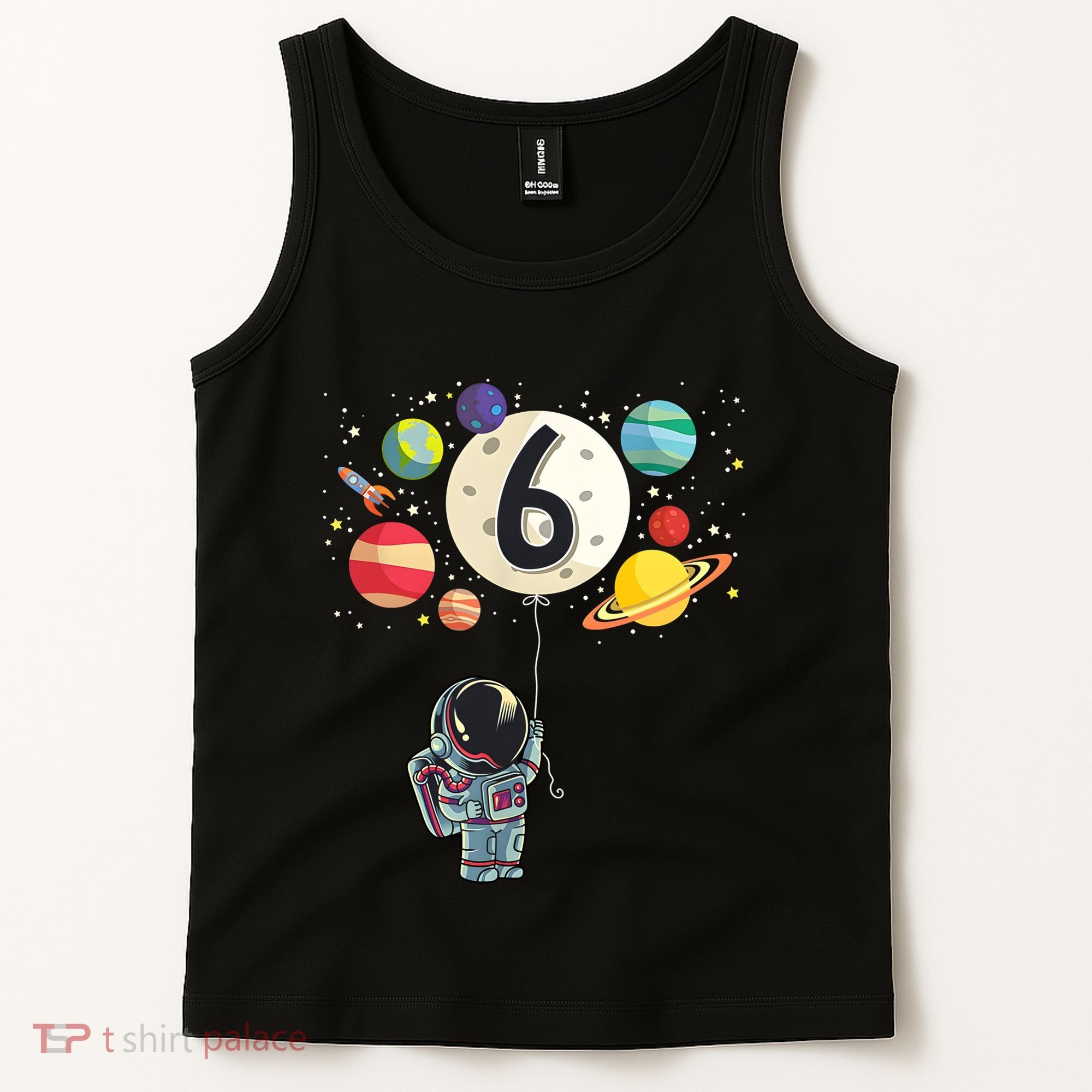 Sixth Birthday Astronaut 6th Birthday Space Moon Tank Top