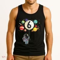 Sixth Birthday Astronaut 6th Birthday Space Moon Tank Top thumb 3