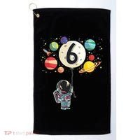 Sixth Birthday Astronaut 6th Birthday Space Moon Golf Towel thumb 0