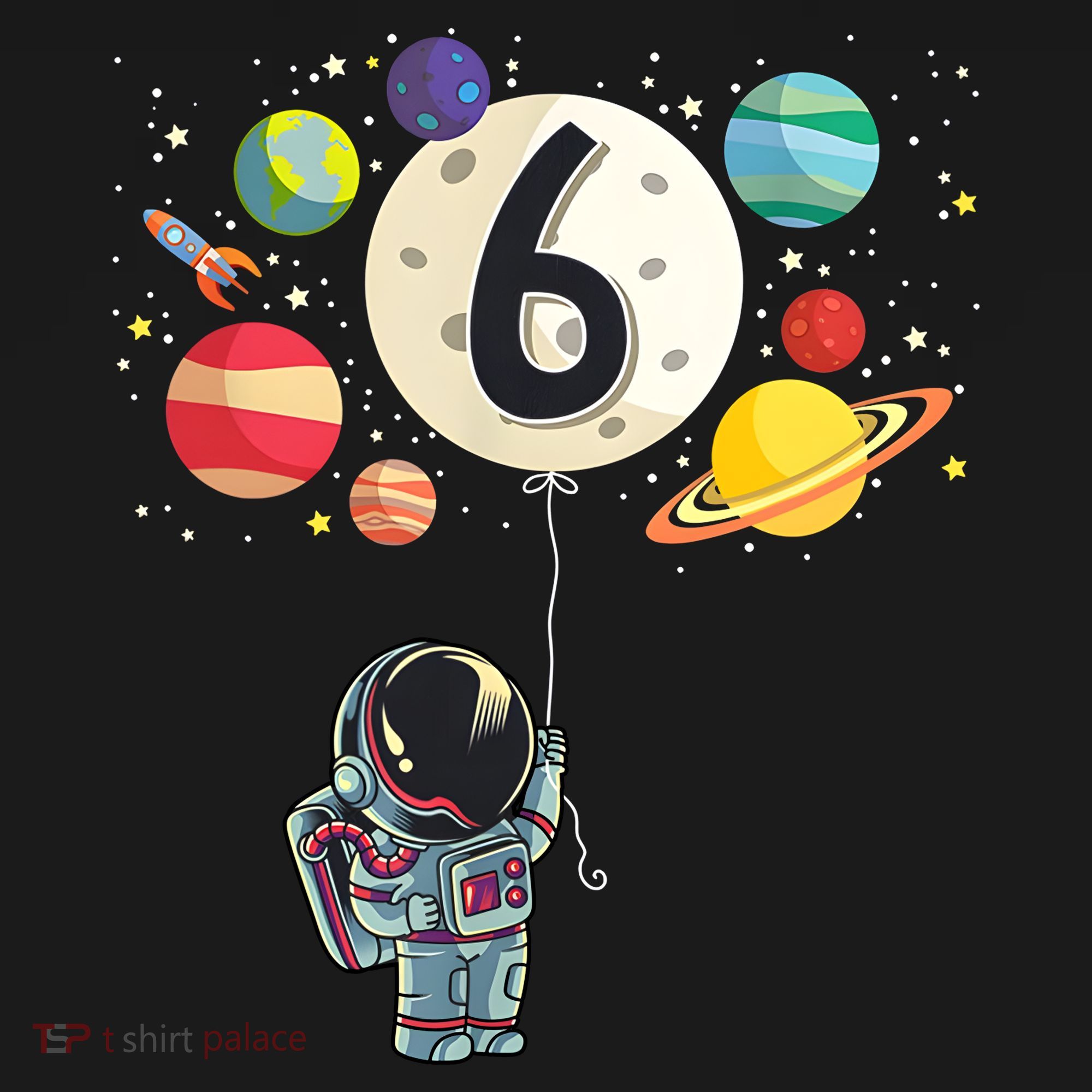 Sixth Birthday Astronaut 6th Birthday Space Moon Visor