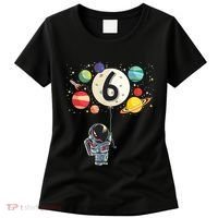 Sixth Birthday Astronaut 6th Birthday Space Moon Women's T-Shirt thumb 0