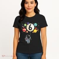 Sixth Birthday Astronaut 6th Birthday Space Moon Women's T-Shirt thumb 4