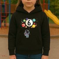 Sixth Birthday Astronaut 6th Birthday Space Moon Kids Hoodie thumb 3