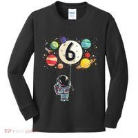 Sixth Birthday Astronaut 6th Birthday Space Moon Kids Long Sleeve Shirt thumb 0