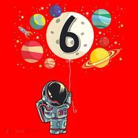 Sixth Birthday Astronaut 6th Birthday Space Moon Santa Hat thumb 1