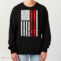 Ski Boarding American Flag Sport Hobby Women's Sweatshirt thumb 0