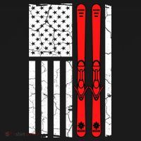 Ski Boarding American Flag Sport Hobby USA-Made Doggie Bandana thumb 2