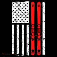 Ski Boarding American Flag Sport Hobby Long Sleeve Shirt thumb 2