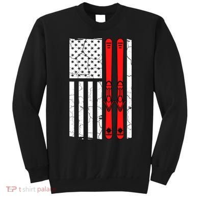 Ski Boarding American Flag Sport Hobby Sweatshirt