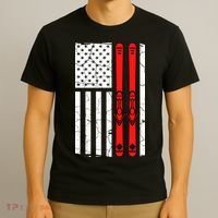 Ski Boarding American Flag Sport Hobby T-Shirt thumb 3