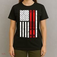 Ski Boarding American Flag Sport Hobby T-Shirt thumb 4