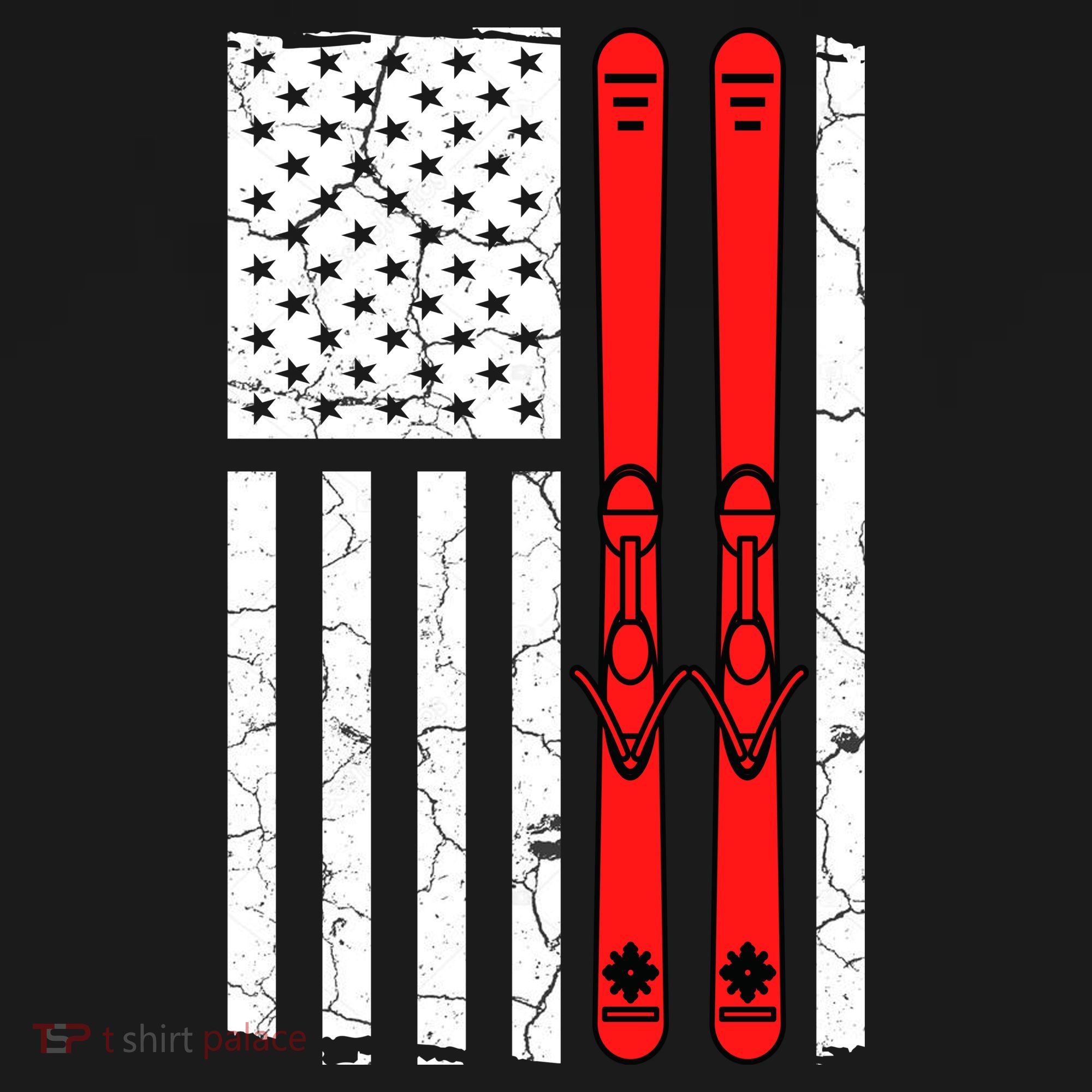 Ski Boarding American Flag Sport Hobby Backpack