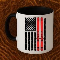 Ski Boarding American Flag Sport Hobby Coffee Mug thumb 2