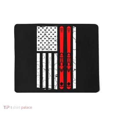 Ski Boarding American Flag Sport Hobby Mousepad