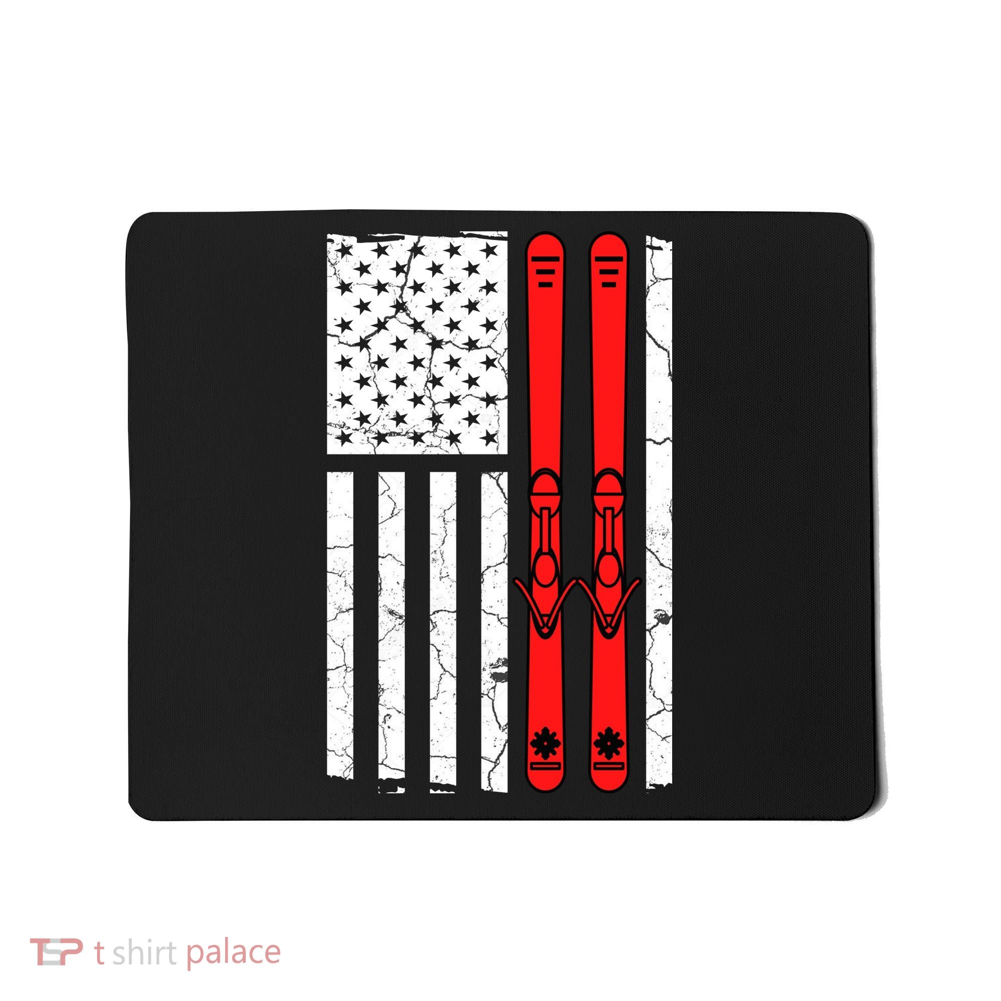 Ski Boarding American Flag Sport Hobby Mousepad