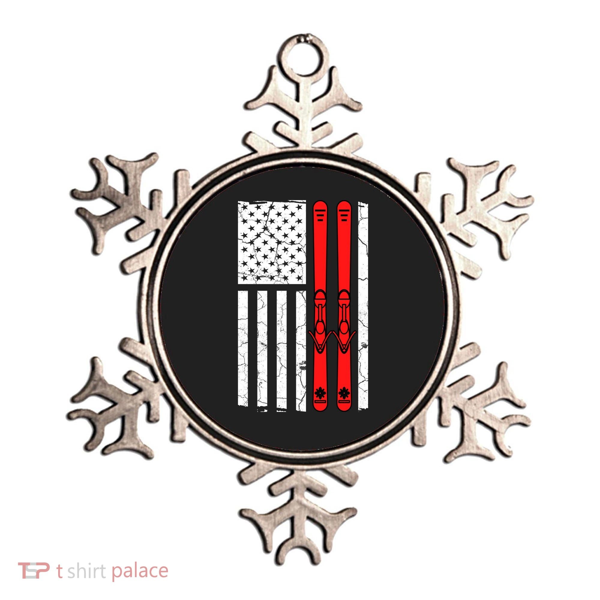 Ski Boarding American Flag Sport Hobby Ornament