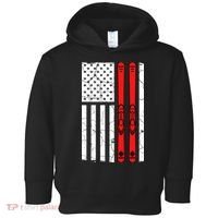 Ski Boarding American Flag Sport Hobby Toddler Hoodie thumb 0